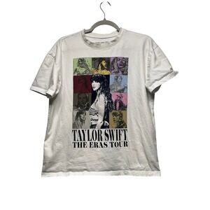 Taylor Swift The Eras Tour White Cotton T Shirt Size Small Two Sided Graphic
